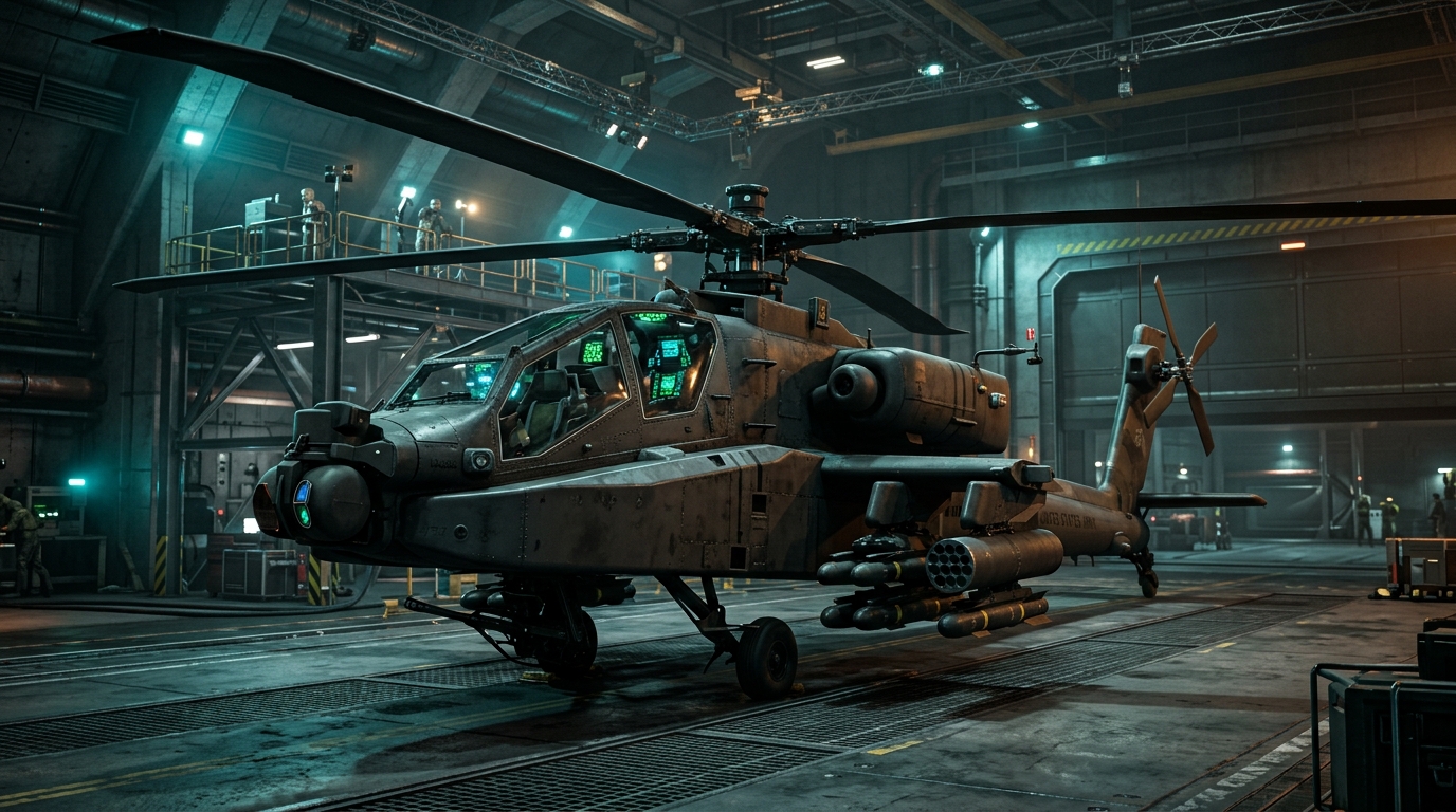 Low Poly Combat Helicopter 3D Model
