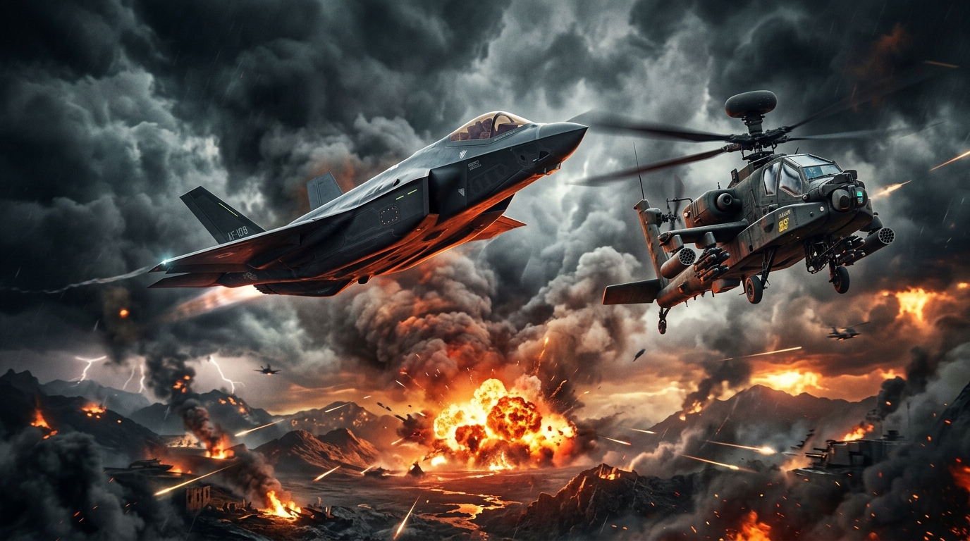 Operation Black Sky Stealth Jet and Helicopter Combat